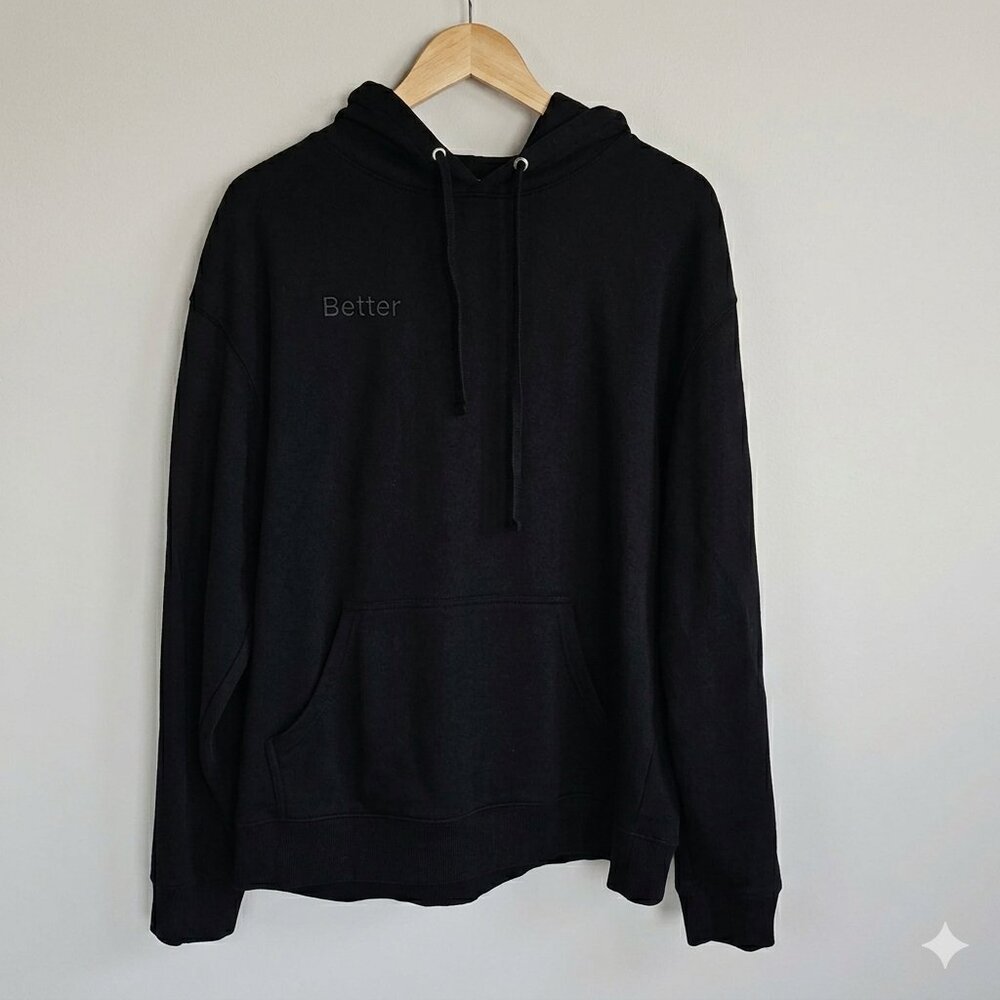 Kotn "Better" Black Hoodie L 100% Egyptian Cotton Unisex Sustainable Minimalist
